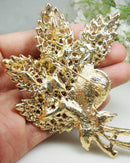 New Vintage Crystal Flower Brooch