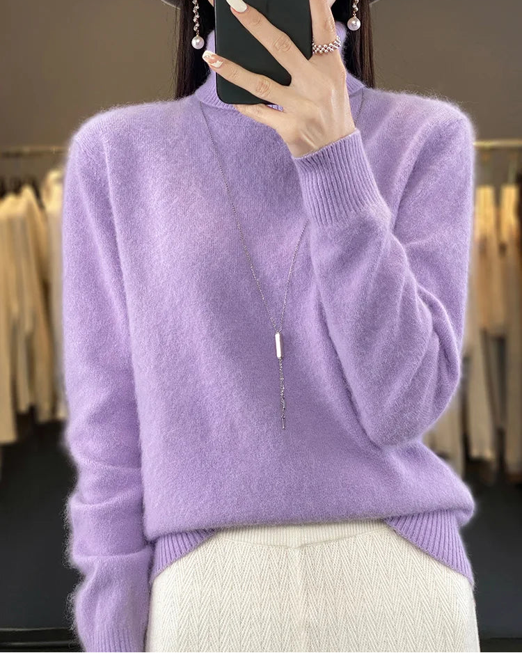 Mink Cashmere Turtleneck Sweater