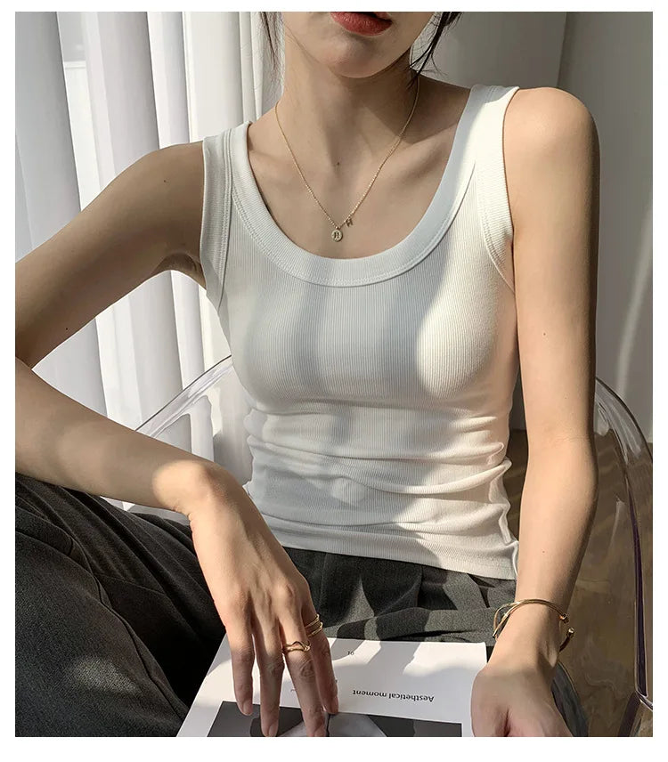 Ribbed Knitted Casual Vest