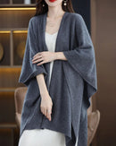 Plus-Size Wool Casual Cardigan Shawl