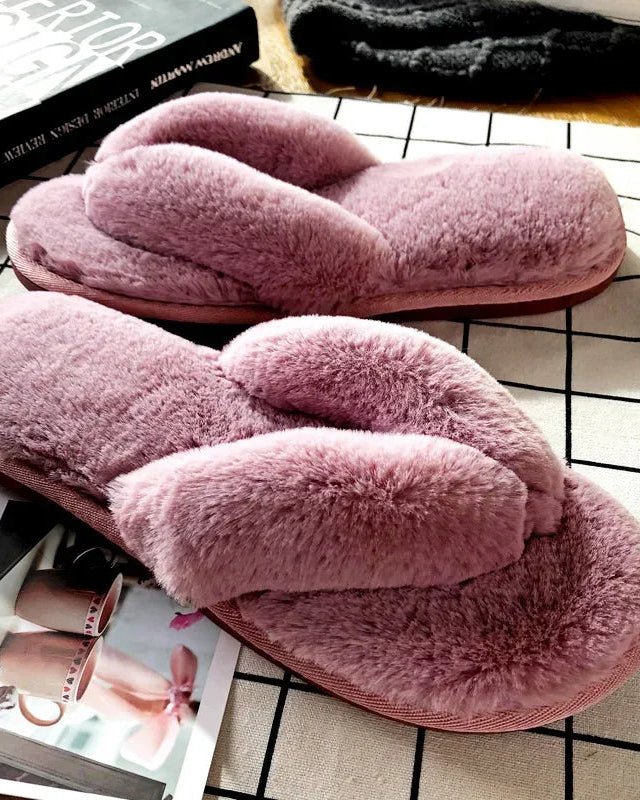 Velvet Thickened Plush Indoor Flip-Flops