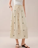 Embroidered Tulip Midi Skirt