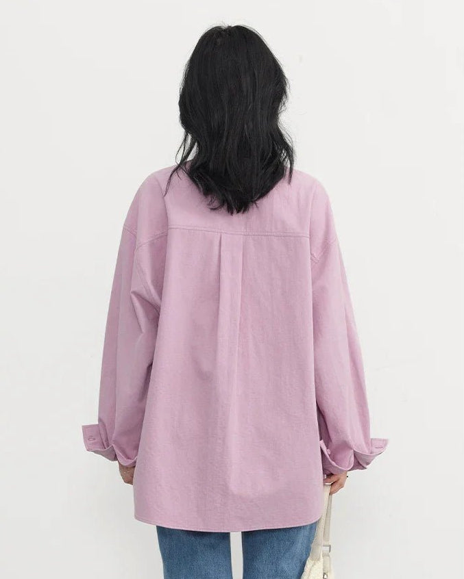 Oversized Long-sleeved Cotton Shirt
