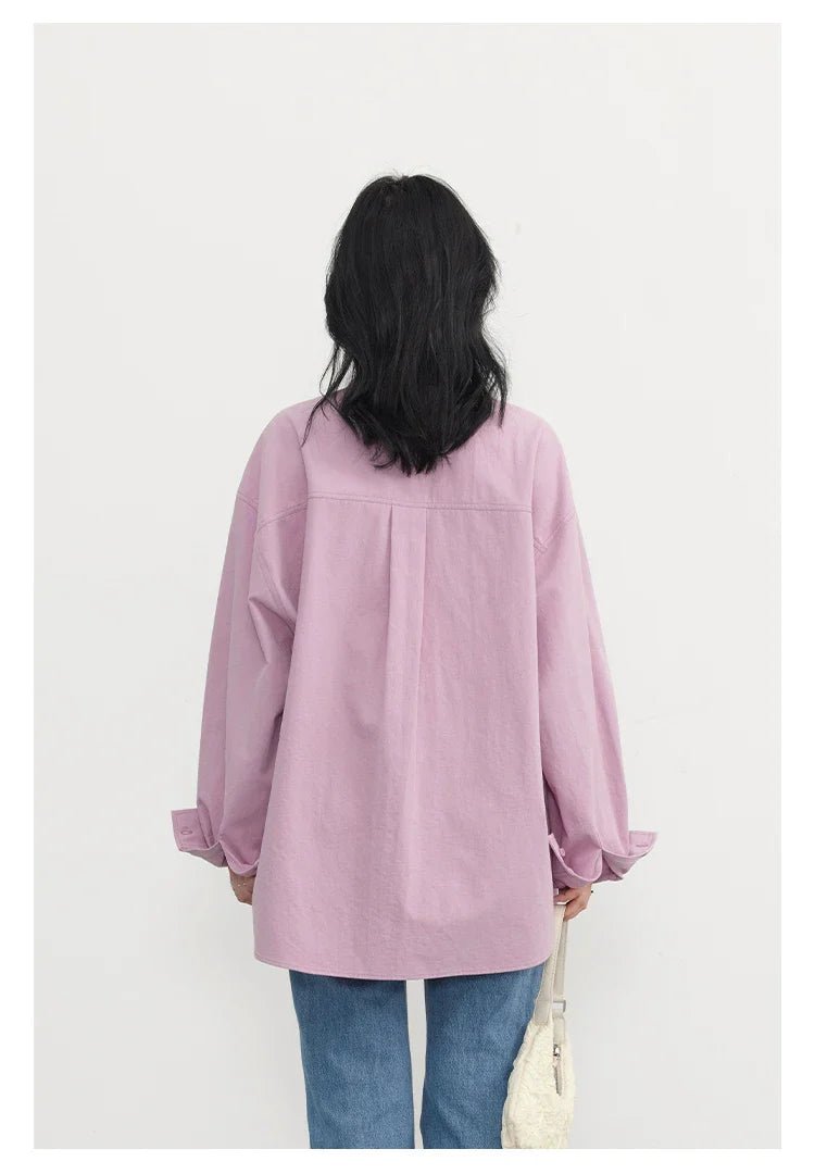 Oversized Long-sleeved Cotton Shirt