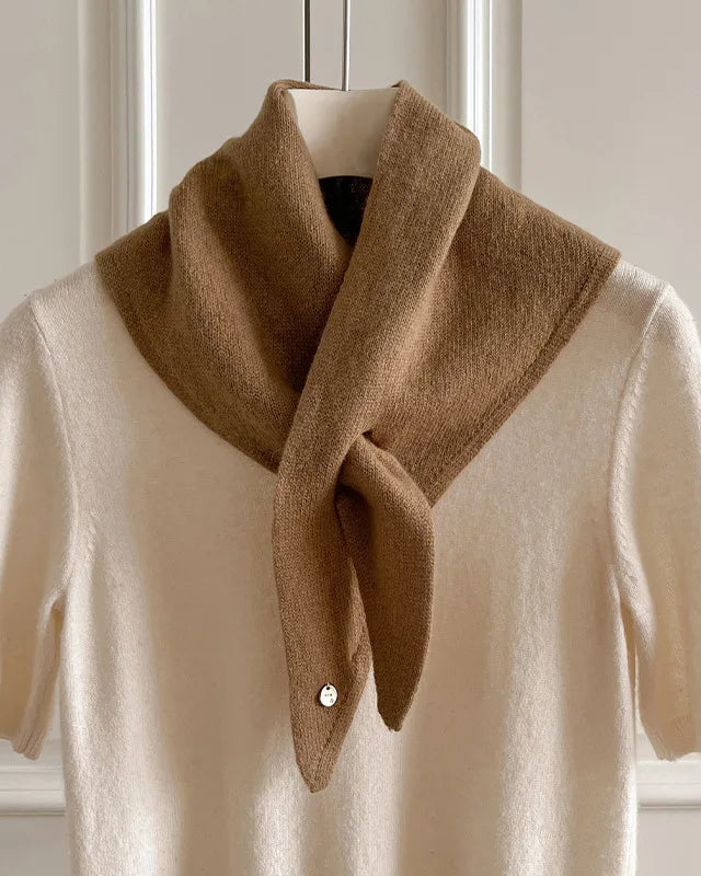 Softly Textured Triangle Knit Scarf