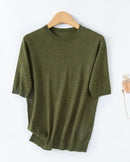 Crew Neck Short-Sleeved Pullover Sweater
