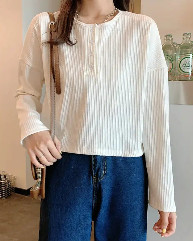 Button Design Long Sleeve Shirt