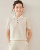 Women's Short Sleeve Polo Sweater
