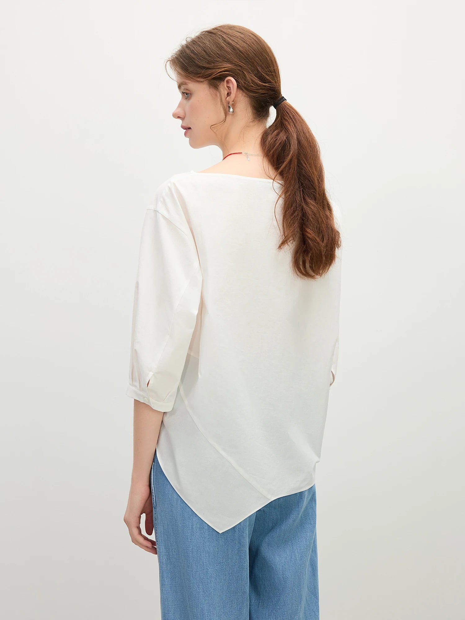 Asymmetric Draping & Breathable Linen Blend Shirt