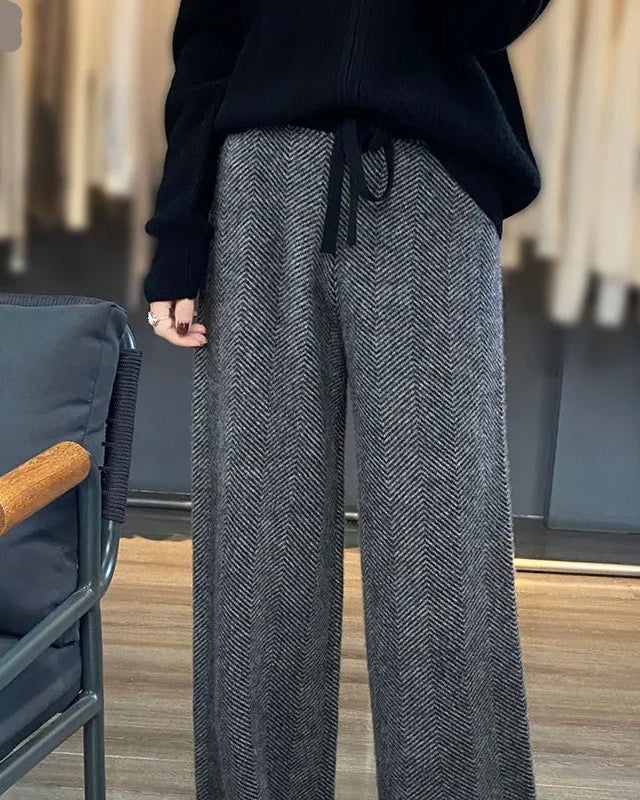 Wide-Leg Wool Pants