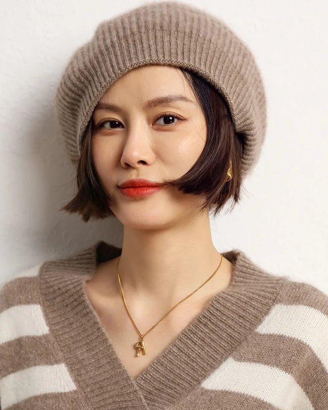 Pure Cashmere Knitted Beret