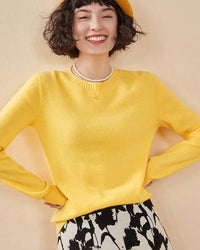 Casual Round Neck Loose Cashmere Sweater