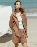 Casual Collared Single-Breasted Long-Sleeved Shirt