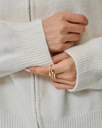 Oversized Knit Zip Cardigan Stand Collar