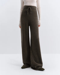 Wool Blend Knitted Long Pants