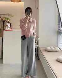 Cashmere Polo Collar Cardigan Knit Wool