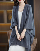 Plus-Size Wool Casual Cardigan Shawl