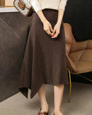 Merino Wool Asymmetric Knit Skirt