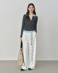 New Style Faux Two-Piece Collared Knit Sweater