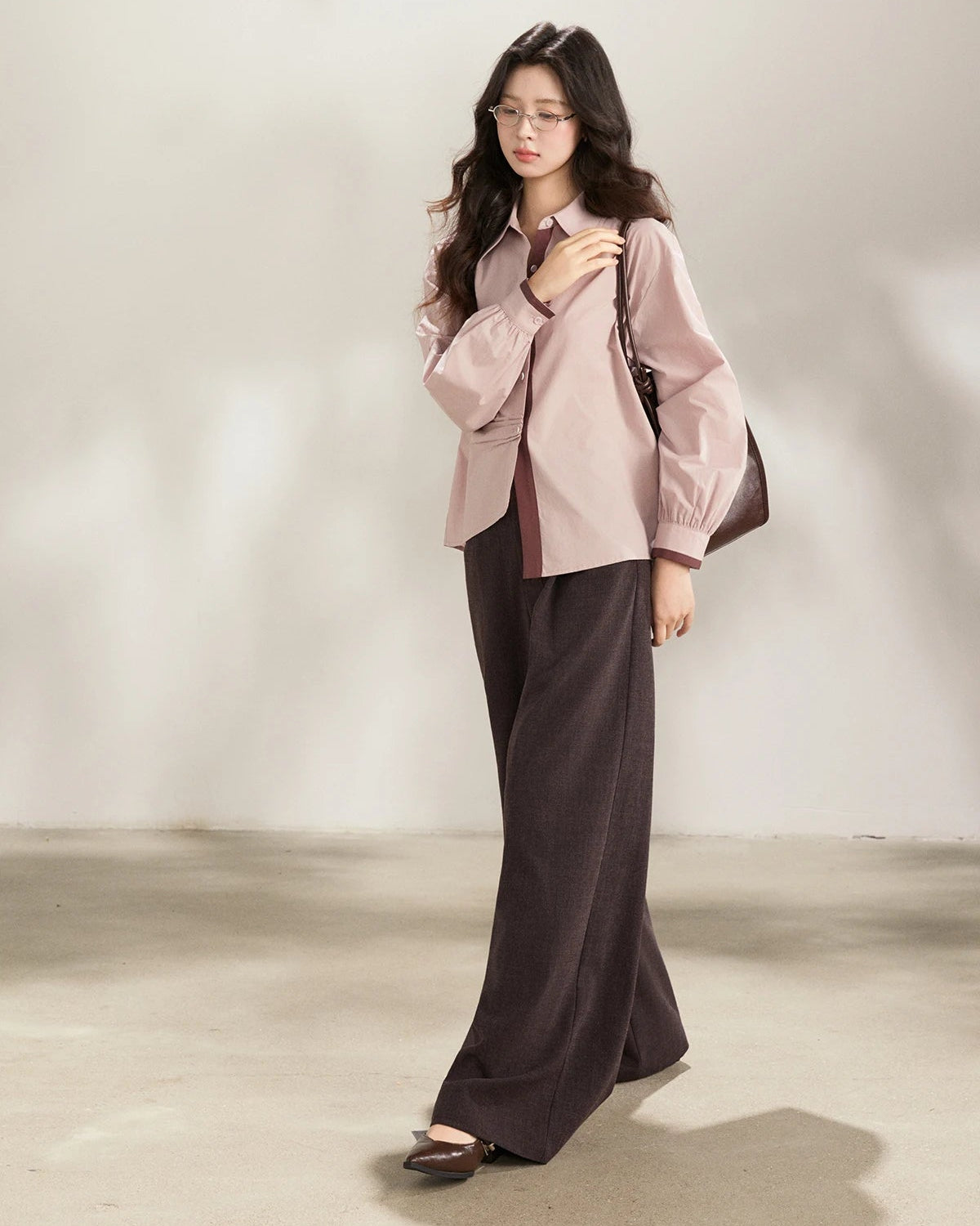 High-Waist Pleated Wide-Leg Trousers