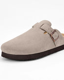 Suede Platform Cork Insole Slippers