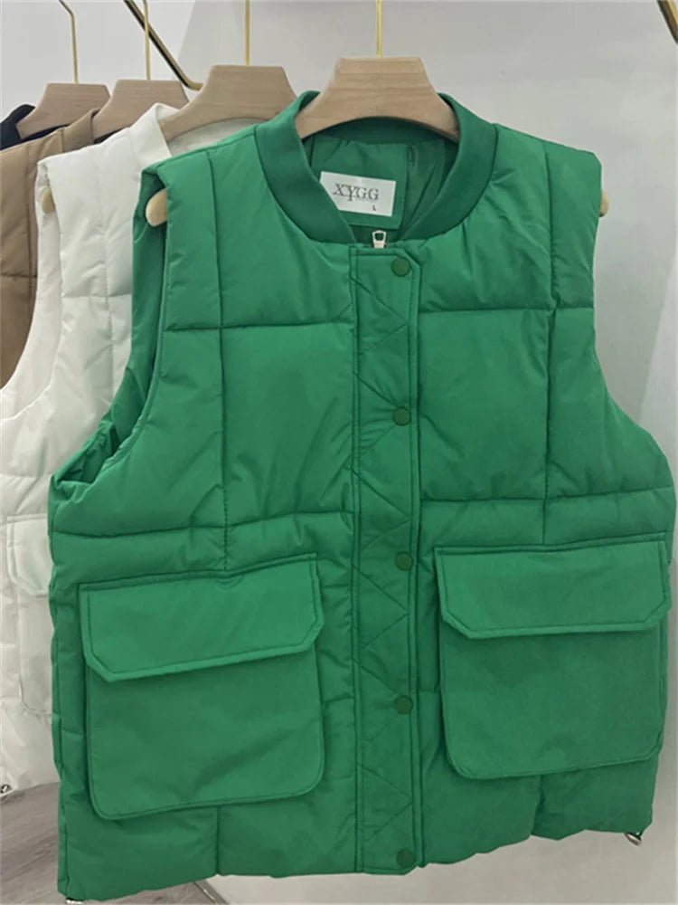 Casual Round-Neck Vest Down Jacket