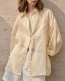 Casual Loose Single-Breasted Long-Sleeved Shirt