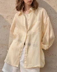 Casual Loose Single-Breasted Long-Sleeved Shirt