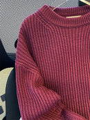 Round-Neck Oversized Knitted Pullover