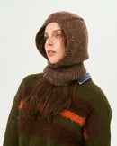 Unisex Knit balaclava beanie featuring a sculpted minimalist collar, one-piece neck coverage, and breathable wool-blend fabric, perfect for outdoor winter sports or cold weather layering.