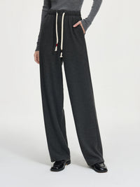 Drawstring Waist Wool Blended Pants