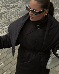 Long Padded Shawl Collar Coat