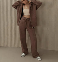 Oversized Fleece Hooded Sweatshirt Tracksuits