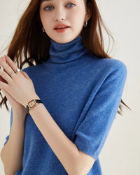 Merino Wool Half-Sleeve Turtleneck