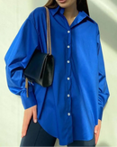 Women's Oversized cotton candy color shirt featuring a loose straight fit and turn-down collar, crafted for breathable comfort and street-chic style from dawn commute to dusk dining in warm climates.
