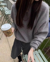 Thick Cashmere Loose-Fitting Crew Neck Sweater