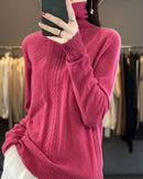 Merino Wool Turtleneck Jacquard Sweater