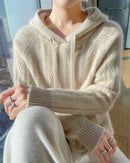 Stylish Wool Knitted Hooded Sweatshirt