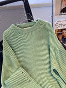 Round-Neck Oversized Knitted Pullover