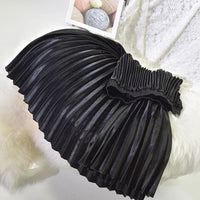 Velvet High Waist Pleated Skirt