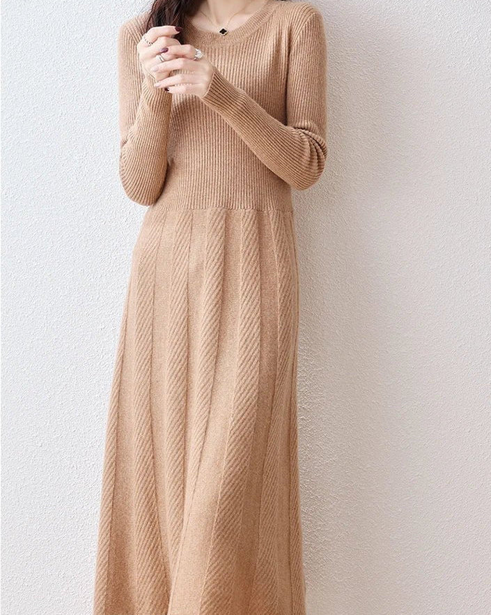 Merino Wool Knitted Sweater Dress