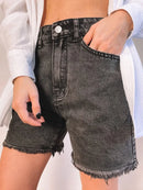 High-Waist Loose Denim Shorts