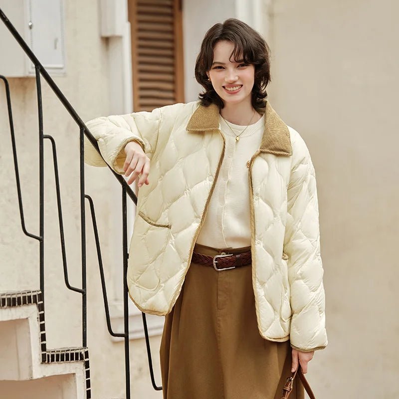 Corduroy Collar Vintage Three-Proof Coat