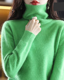 Plush Mink Cashmere Turtleneck Sweater