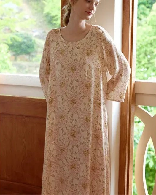 Chinese Style Retro Flower Print Sleepdress