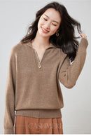 Pure Cashmere Half-zip Collar Jumper