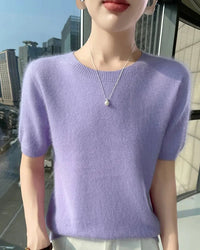 Mink Cashmere Short Sleeve Sweater