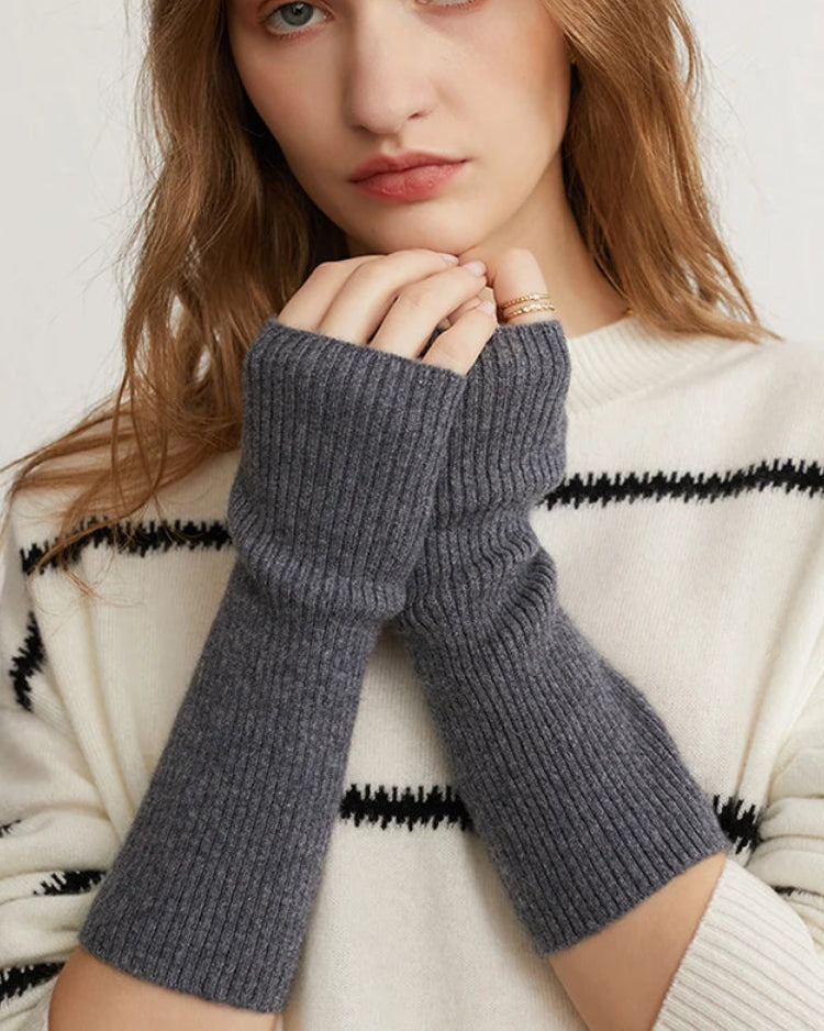 Fine-Knit Cashmere Arm Warmers