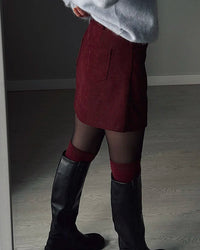 Corduroy Slim-Fit Mini Skirt