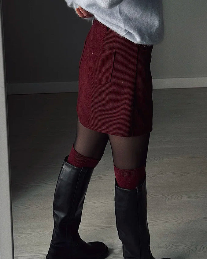 Corduroy Slim-Fit Mini Skirt
